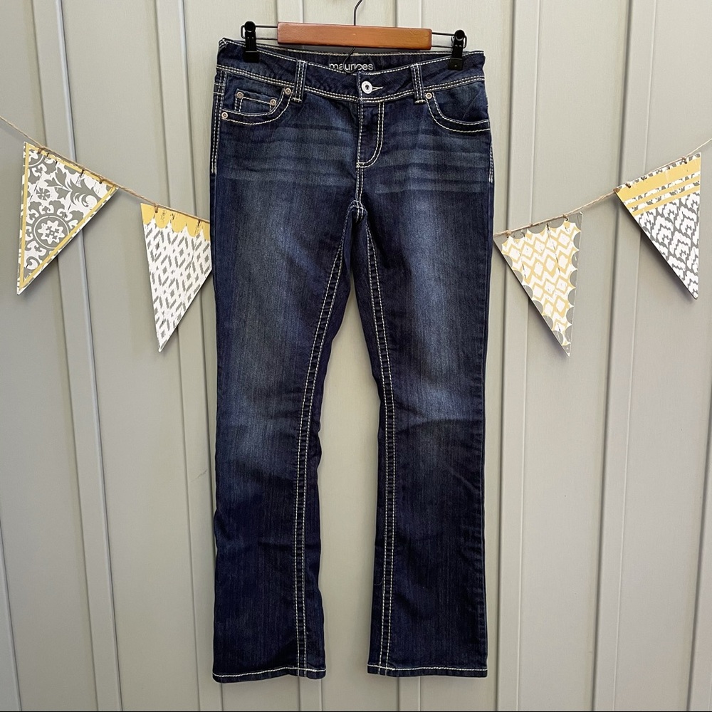Maurices Straight Leg Jeans Dark Whisker Wash Size 5/6